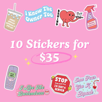 10 Stickers for $35